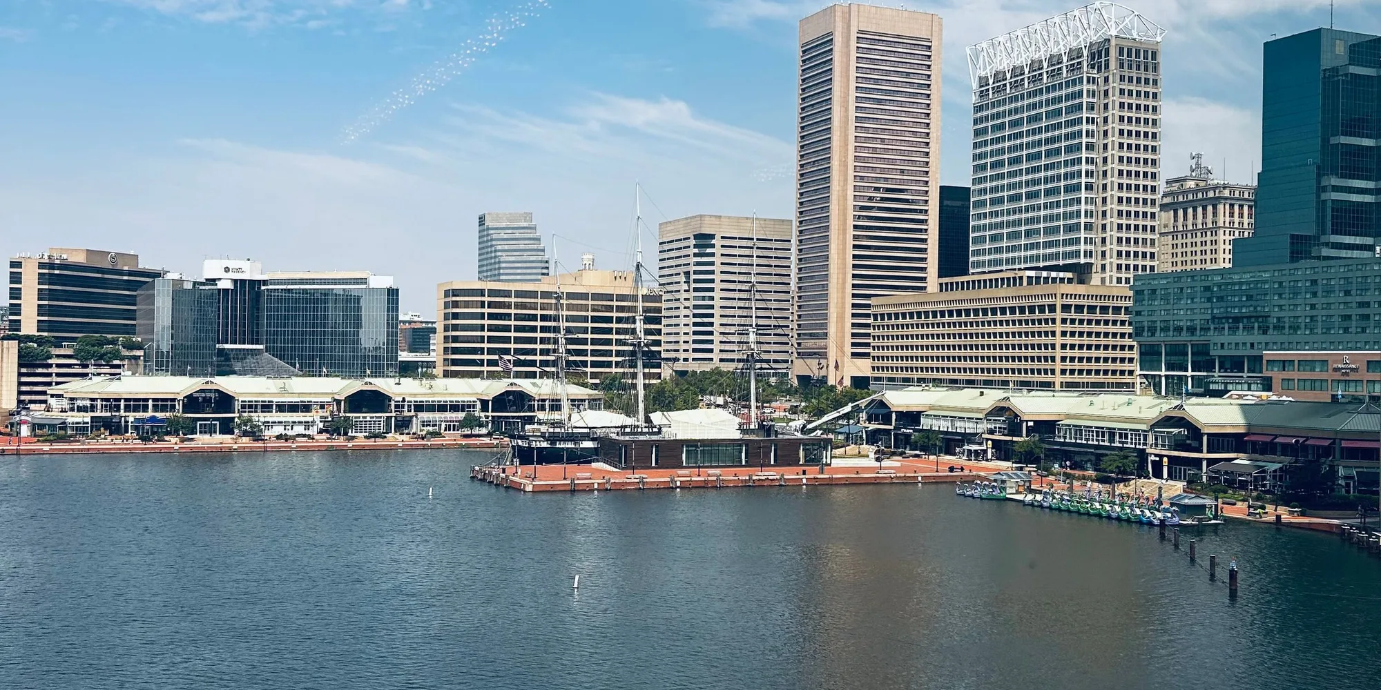 Baltimore's Inner Harbor with Harborplace and the downtown skyline