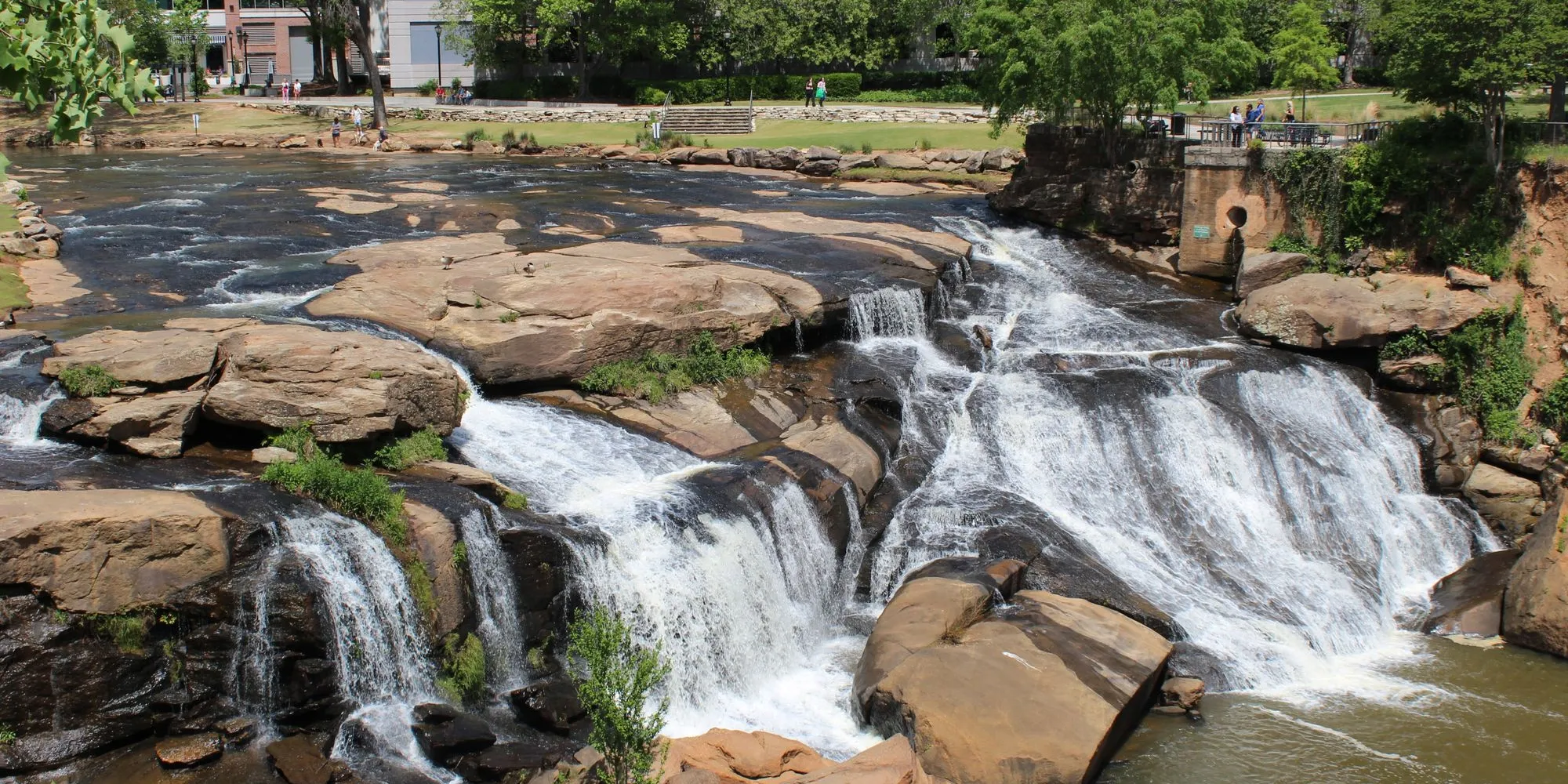 The waterfall in Falls Park on the Reedy in Greenville