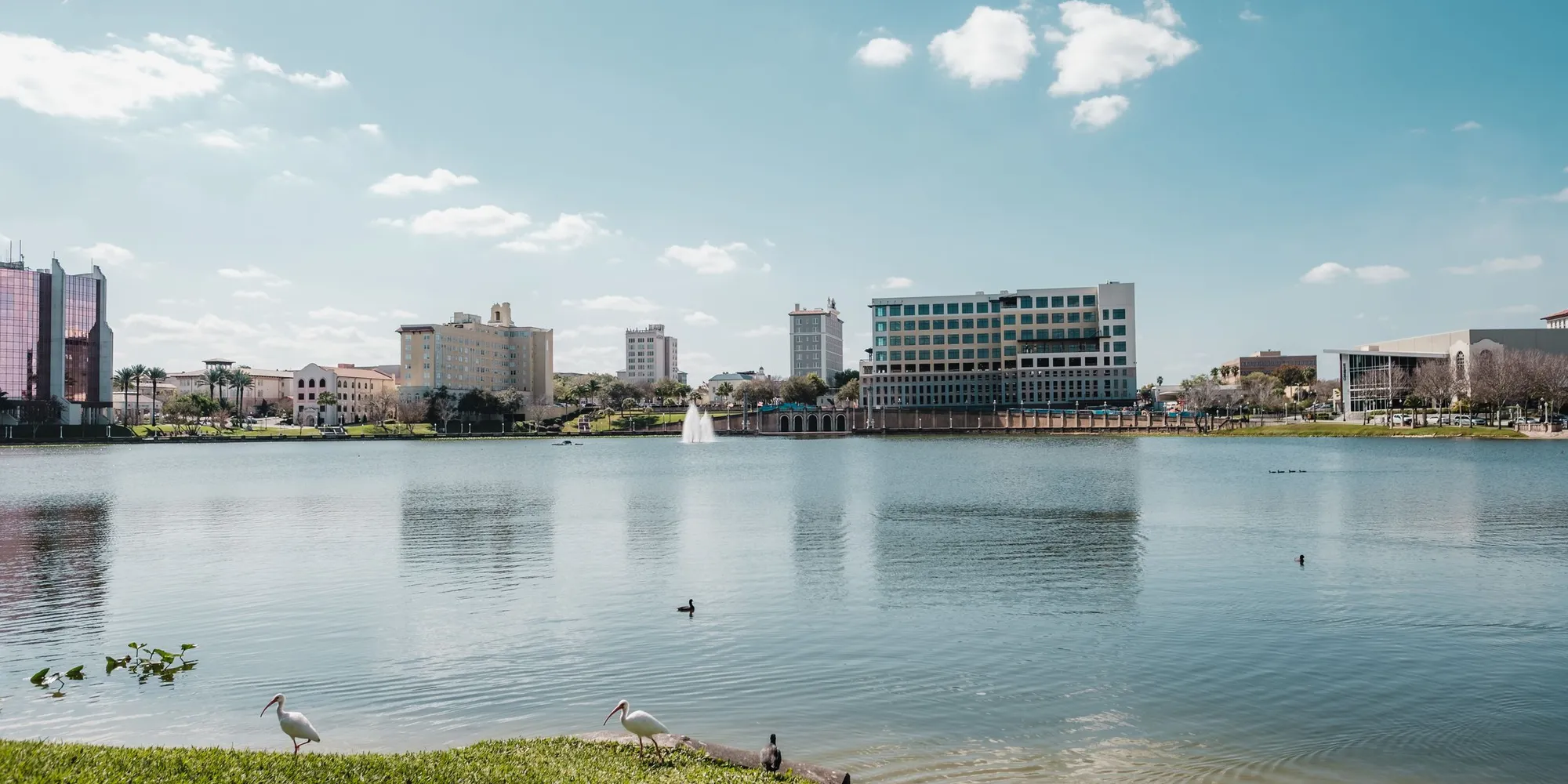 Lake Mirror and the Lakeland skyline