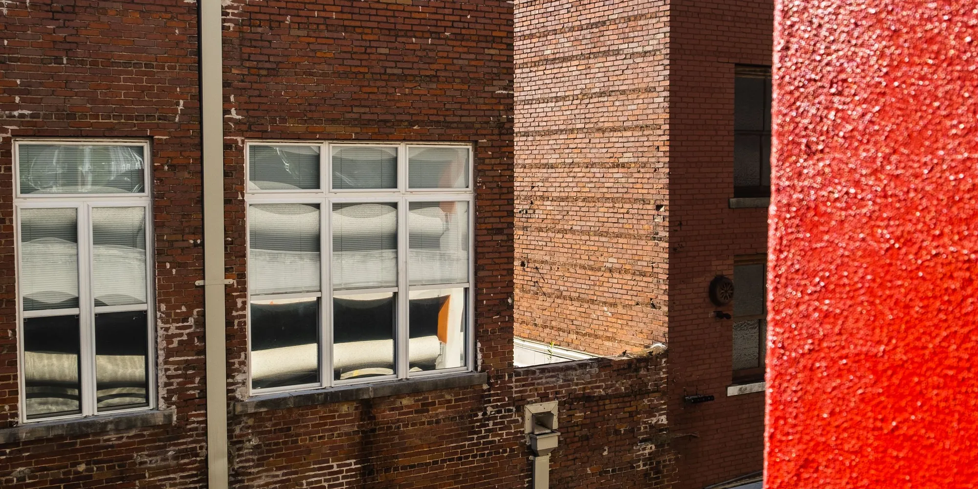 A brick alley wall in downtown Little Rock