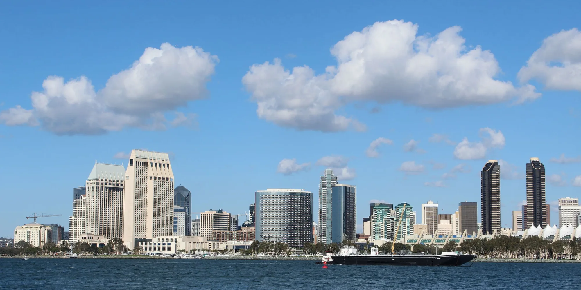 The downtown San Diego skyline seen across the bay