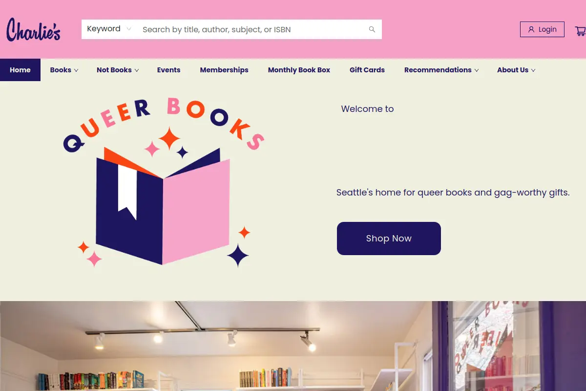 Charlie's Queer Books website