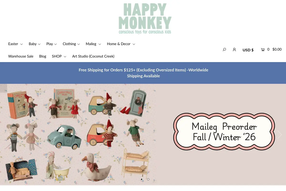 Happy Monkey Shop website