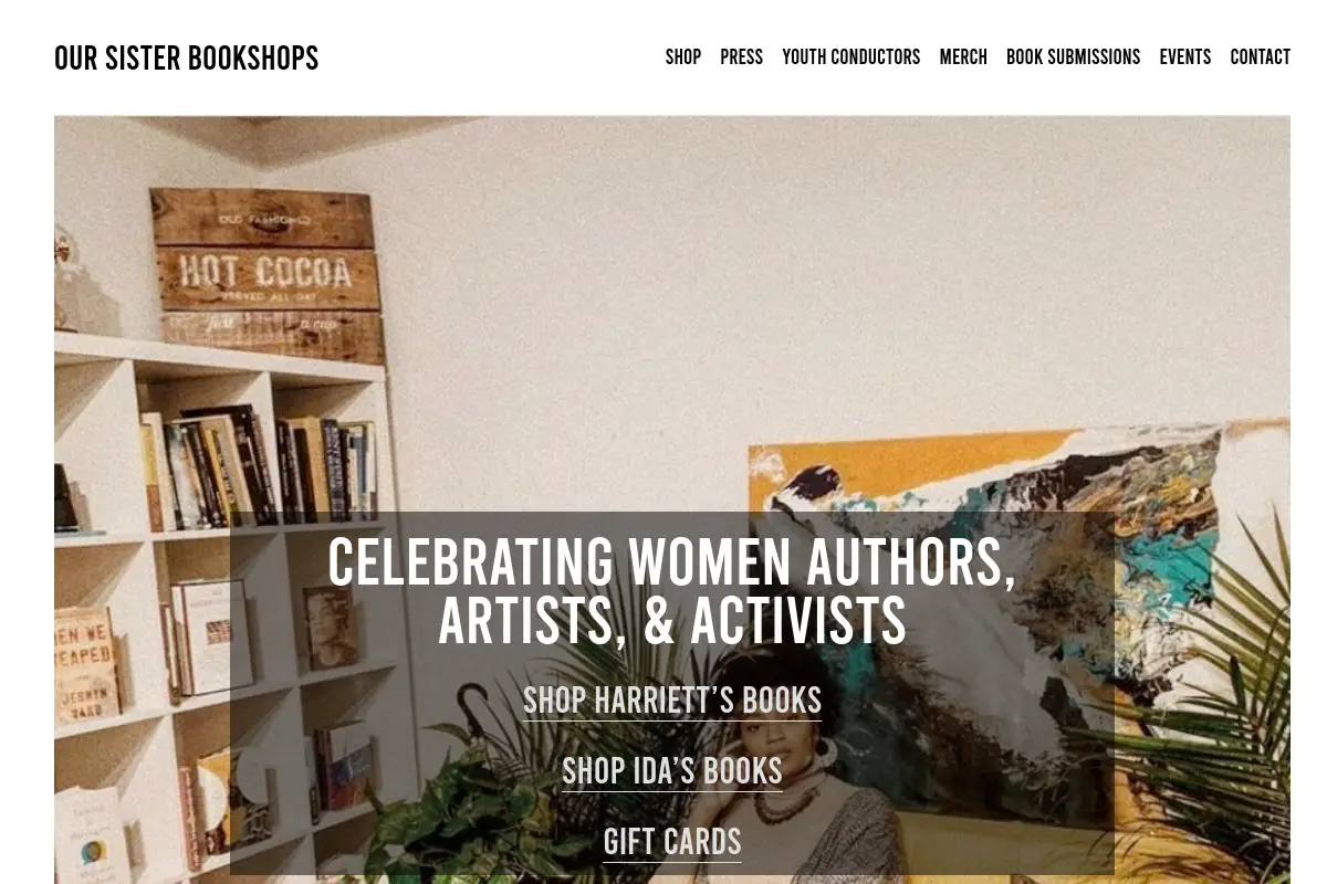 Harriett's Bookshop website