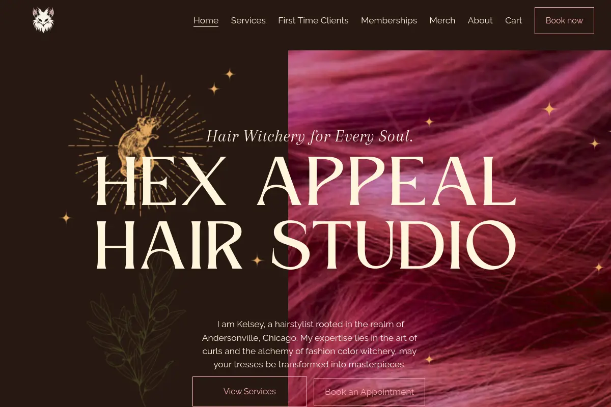 Hex Appeal Hair Studio website