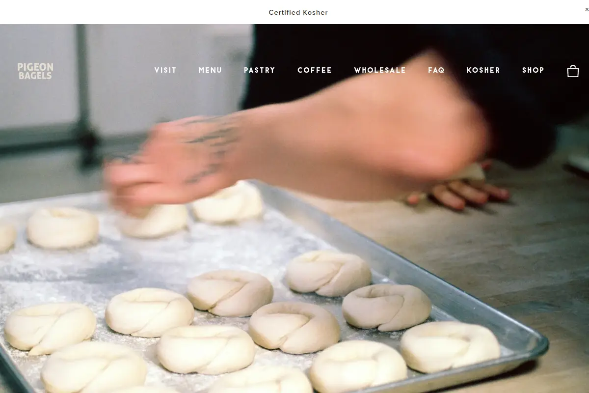 Pigeon Bagels website