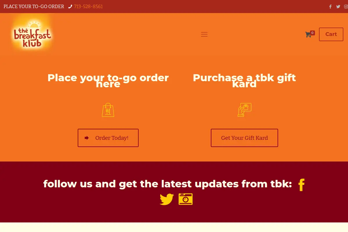 The Breakfast Klub website
